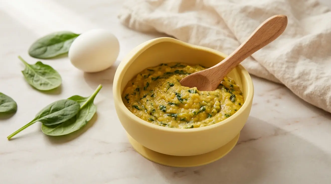 Egg Yolk & Spinach Mash