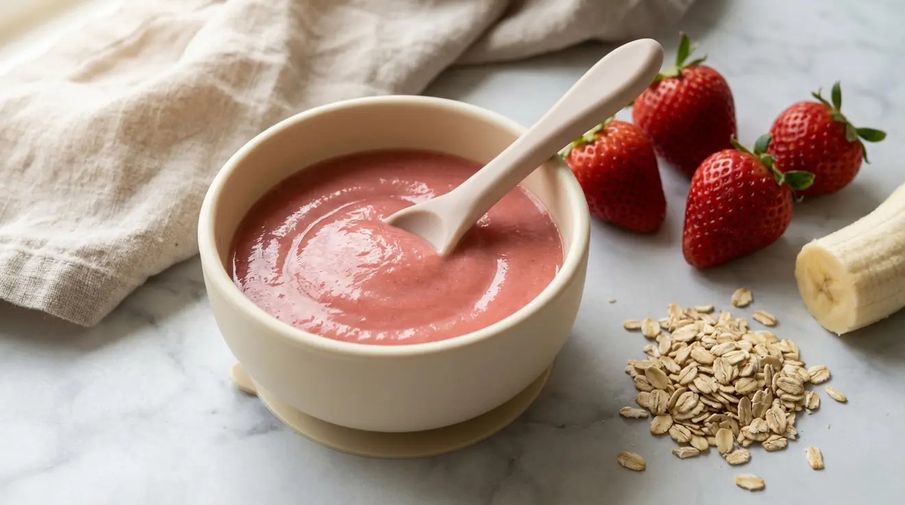 Strawberry Banana Oat Puree