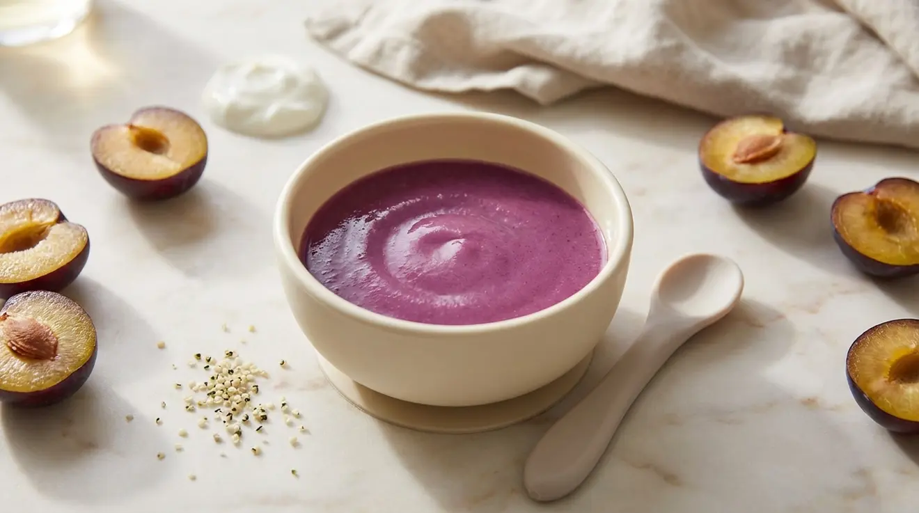 Plum, Yogurt & Hemp Seed Puree
