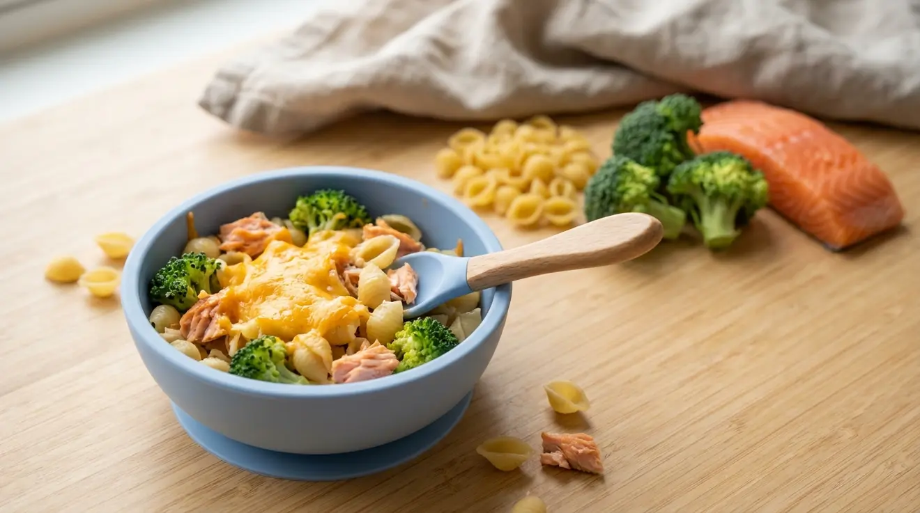Salmon Broccoli Pasta Bake